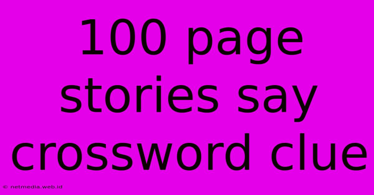 100 Page Stories Say Crossword Clue