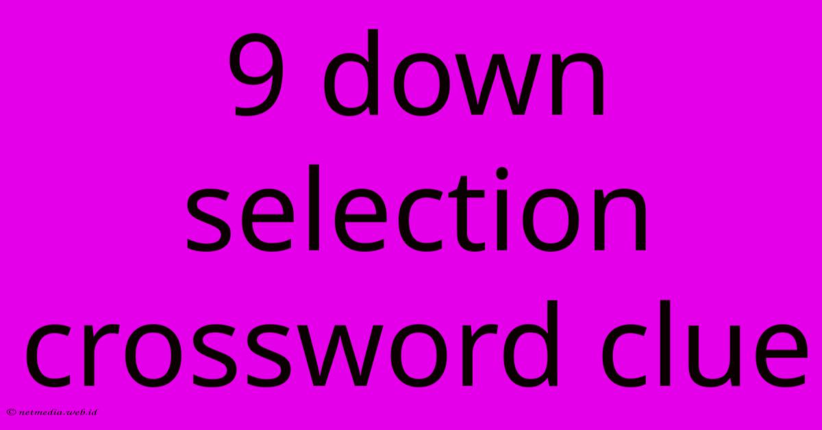9 Down Selection Crossword Clue 9 Down Selection Crossword Clue