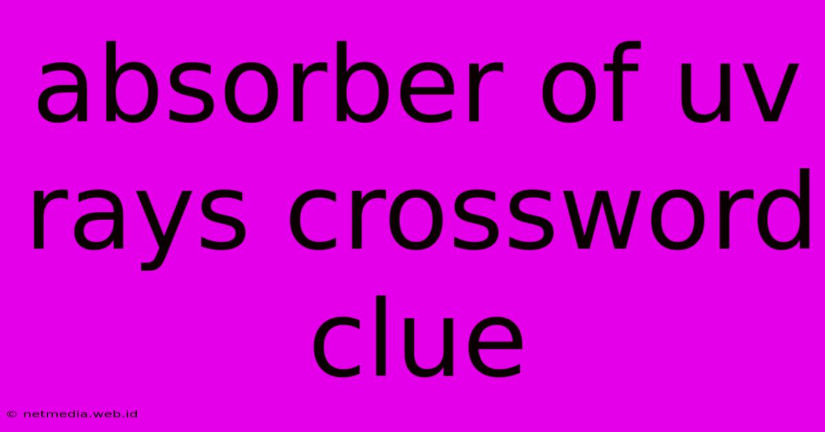 Absorber Of Uv Rays Crossword Clue