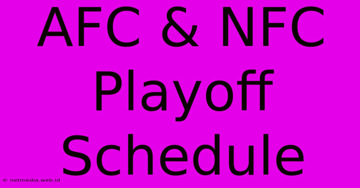 AFC & NFC Playoff Schedule