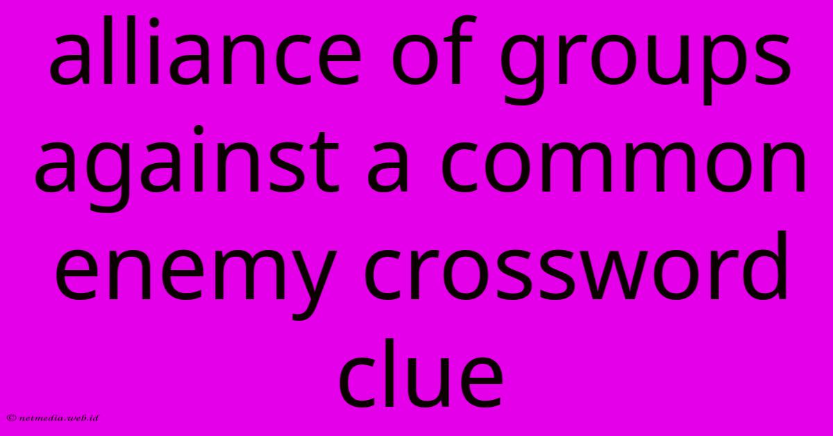 Alliance Of Groups Against A Common Enemy Crossword Clue