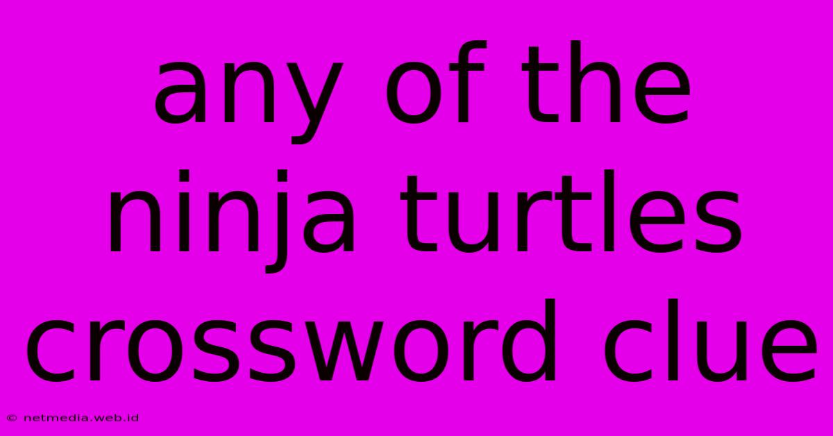 Any Of The Ninja Turtles Crossword Clue