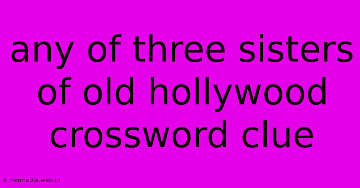 Any Of Three Sisters Of Old Hollywood Crossword Clue