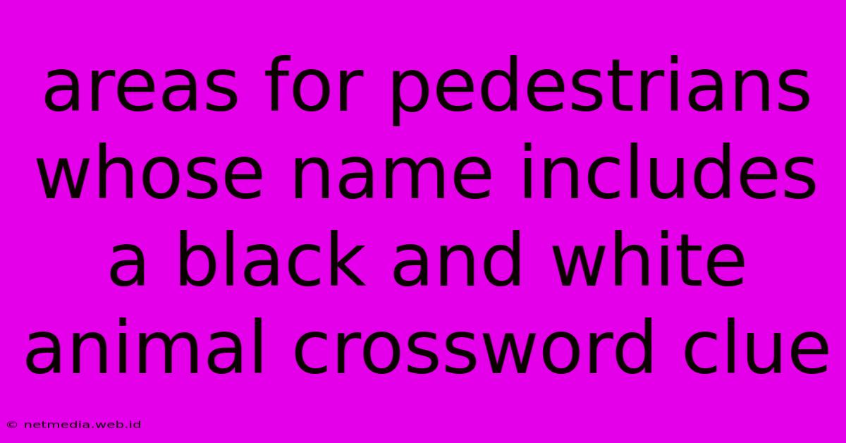 Areas For Pedestrians Whose Name Includes A Black And White Animal Crossword Clue