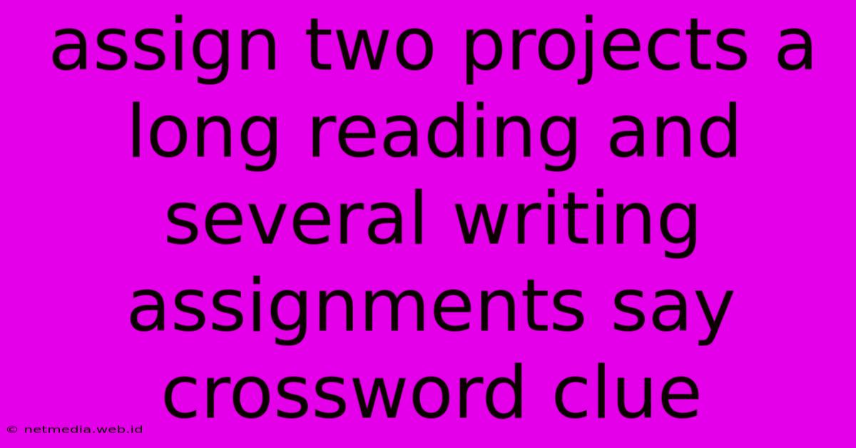 Assign Two Projects A Long Reading And Several Writing Assignments Say Crossword Clue