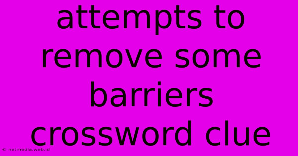 Attempts To Remove Some Barriers Crossword Clue