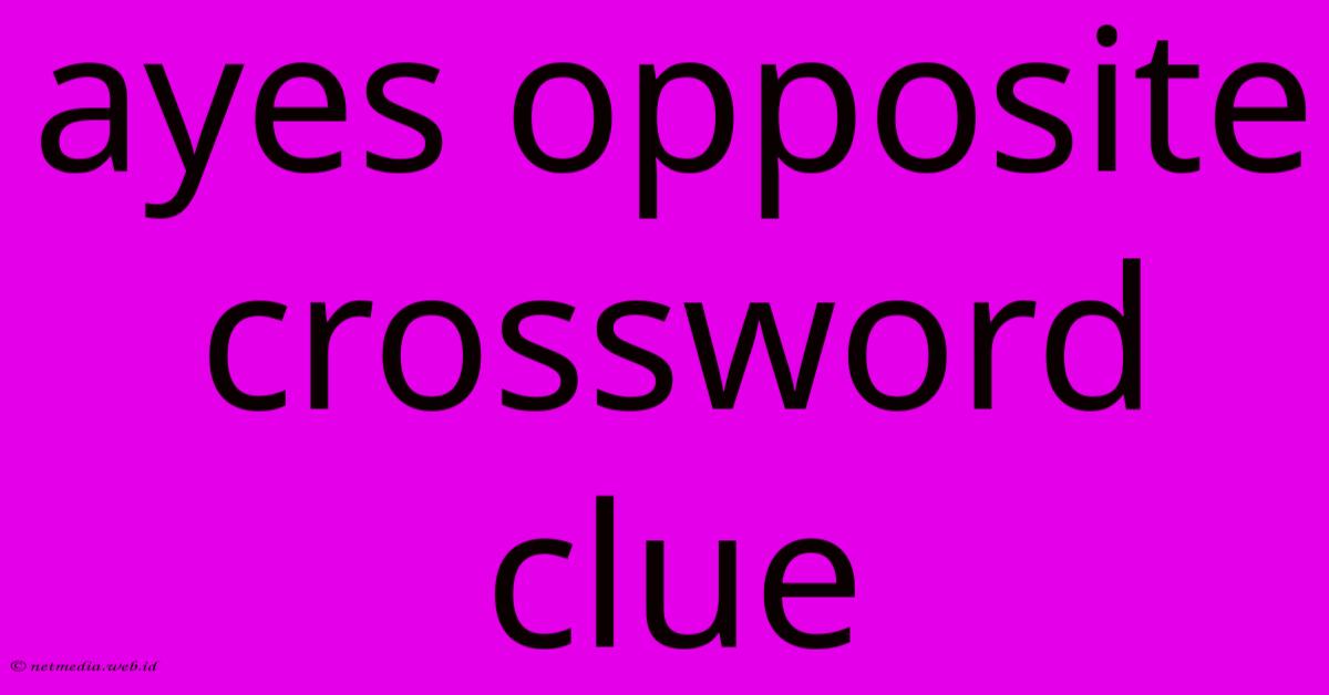 Ayes Opposite Crossword Clue