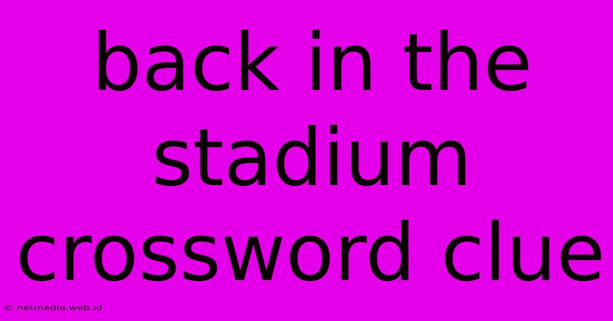 Back In The Stadium Crossword Clue