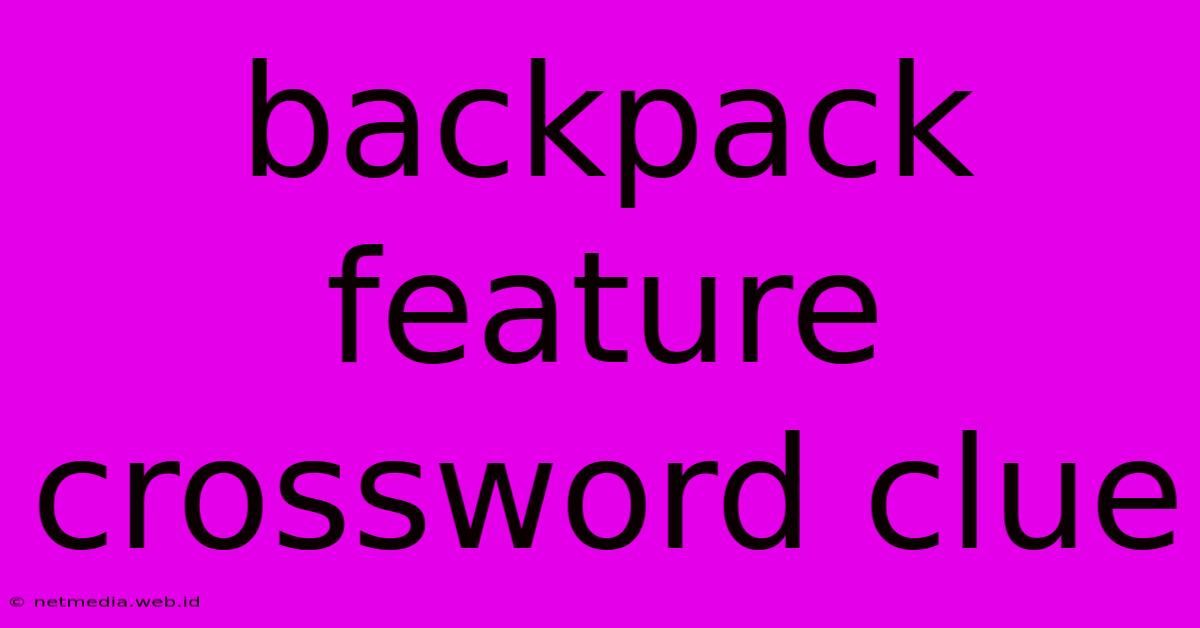 Backpack Feature Crossword Clue