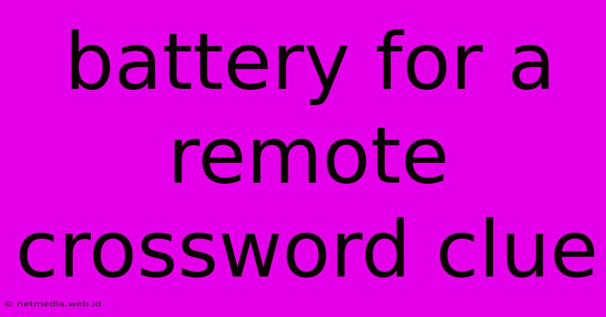 Battery For A Remote Crossword Clue