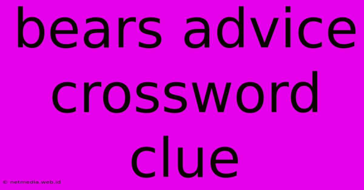 Bears Advice Crossword Clue