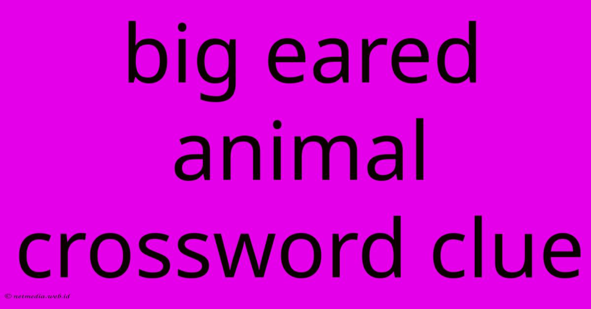 Big Eared Animal Crossword Clue Big Eared Animal Crossword Clue
