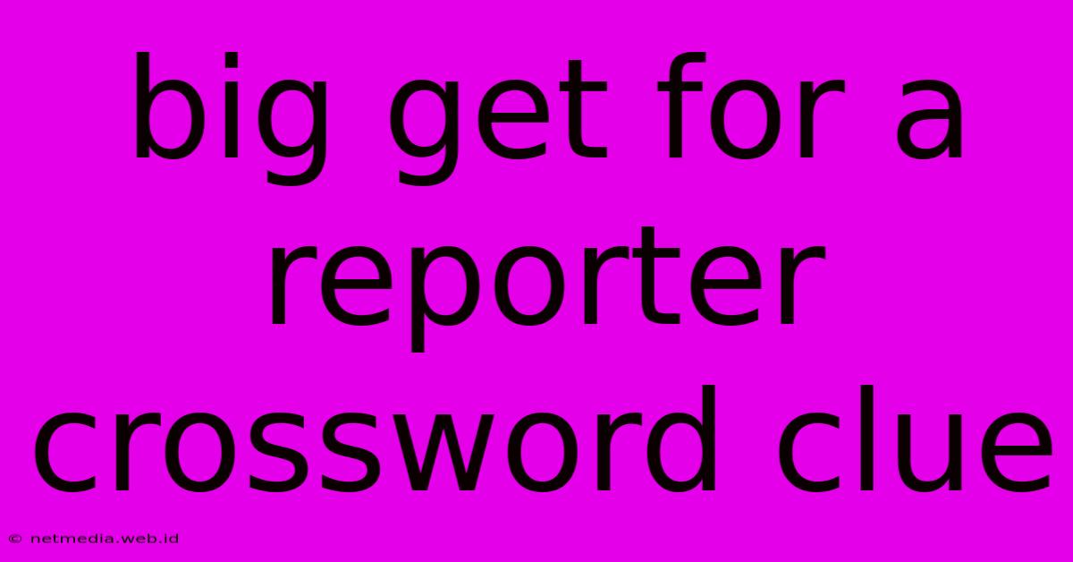 Big Get For A Reporter Crossword Clue