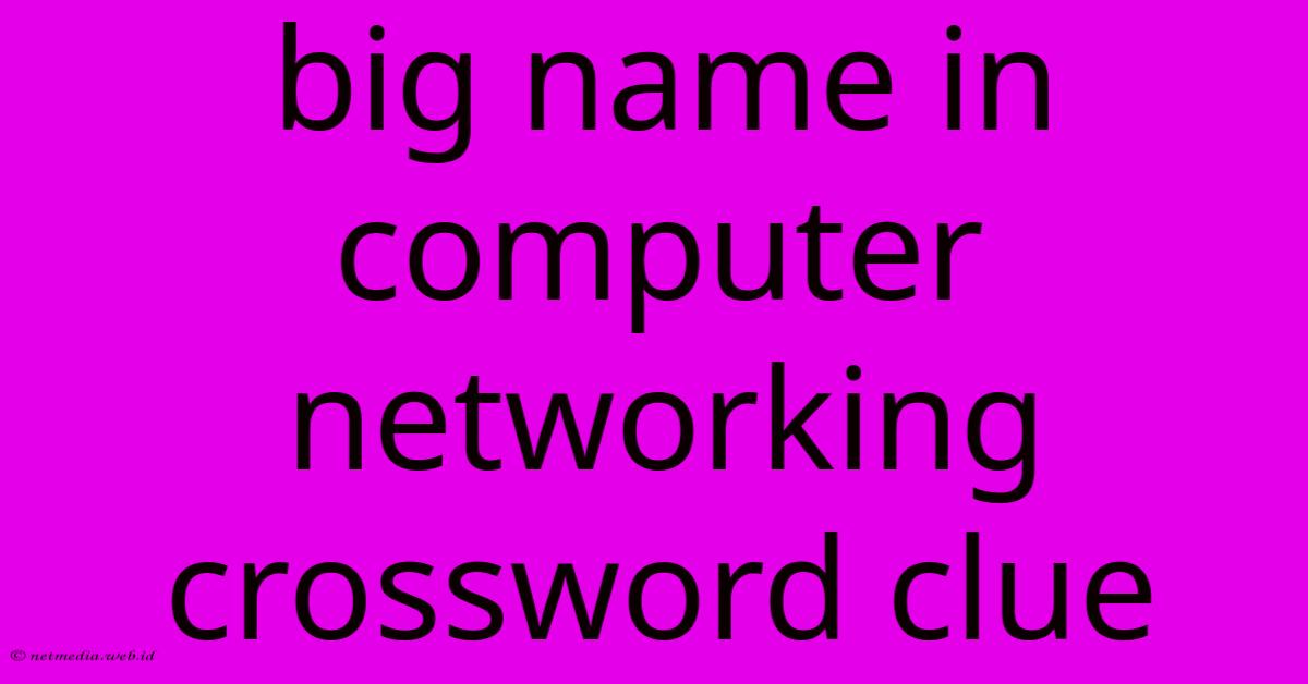 Big Name In Computer Networking Crossword Clue