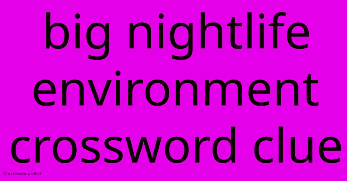 Big Nightlife Environment Crossword Clue