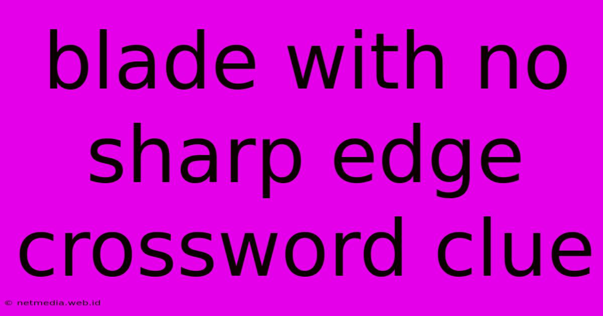 Blade With No Sharp Edge Crossword Clue