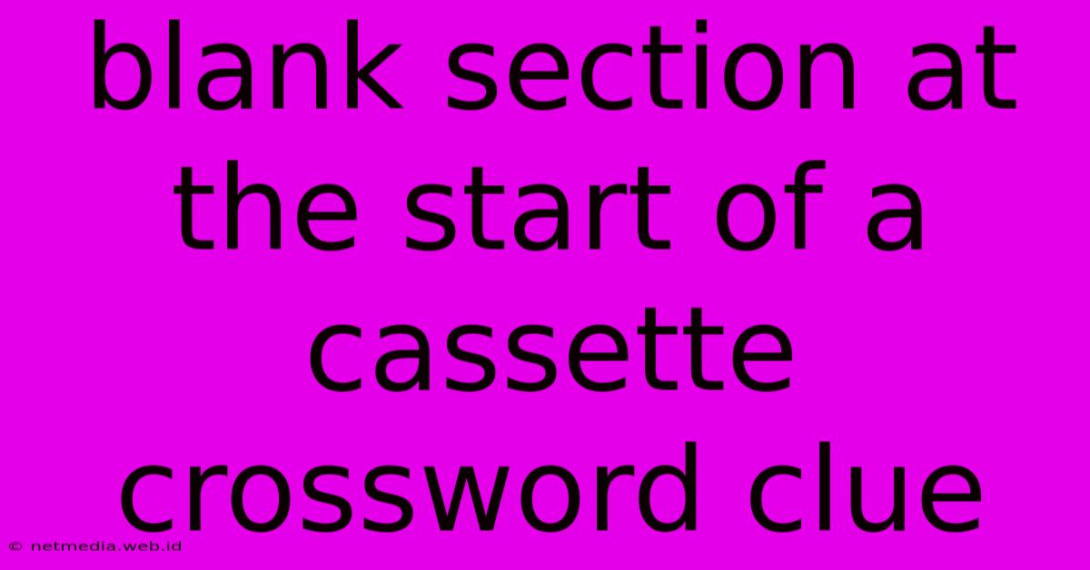 Blank Section At The Start Of A Cassette Crossword Clue