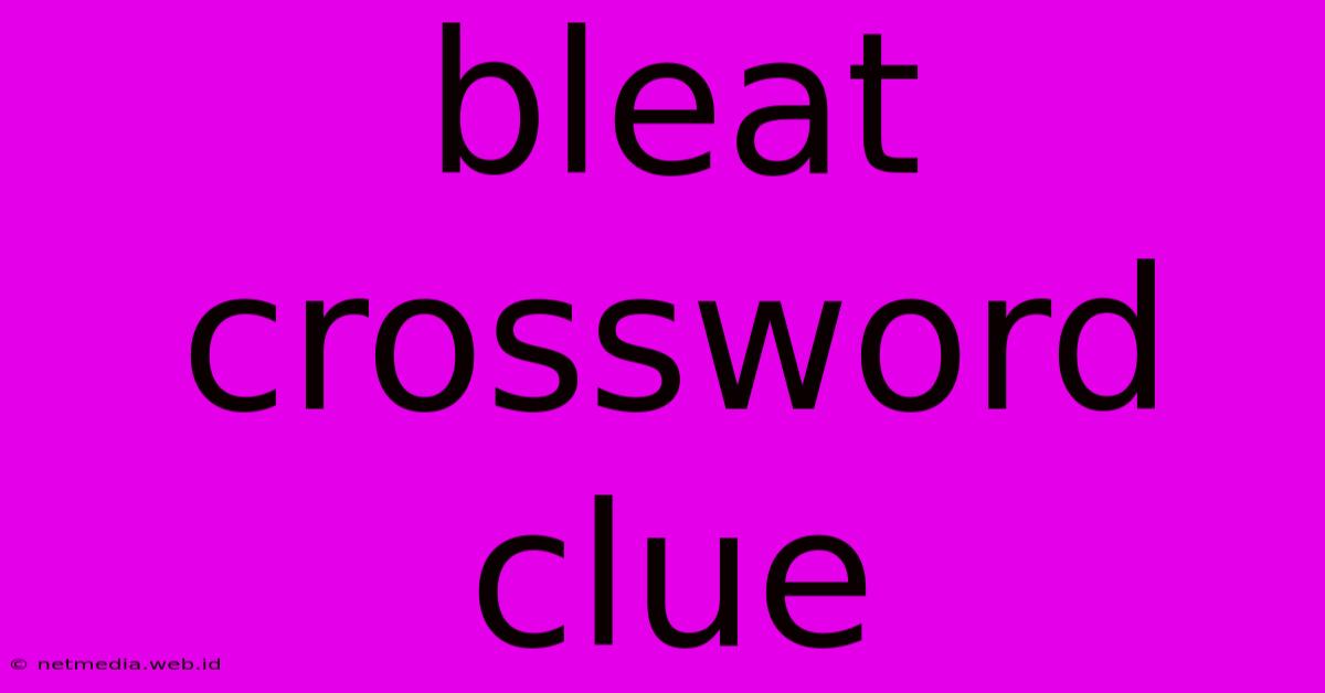 Bleat Crossword Clue