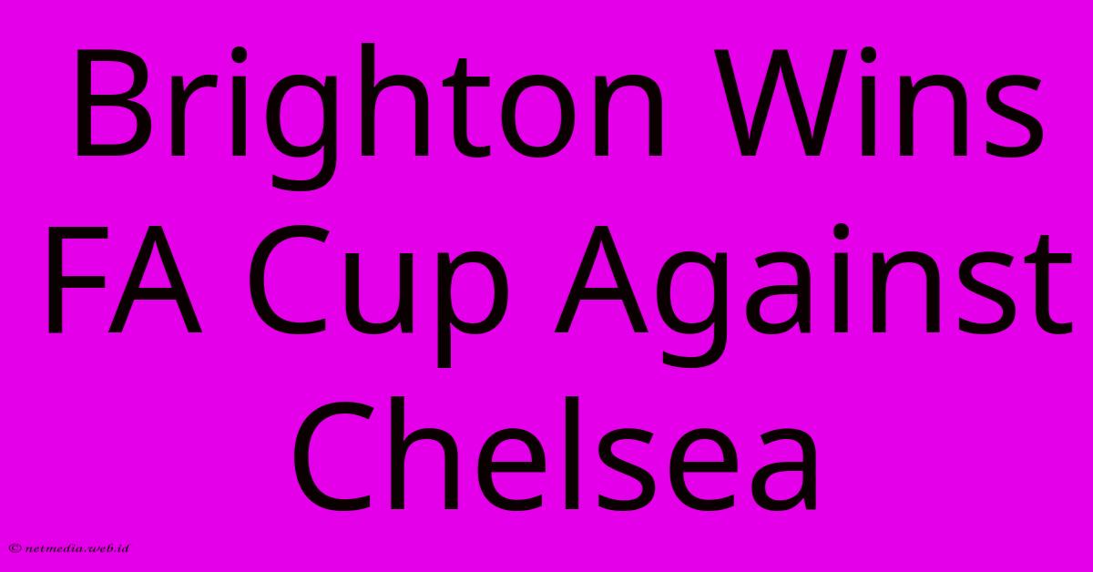 Brighton Wins FA Cup Against Chelsea