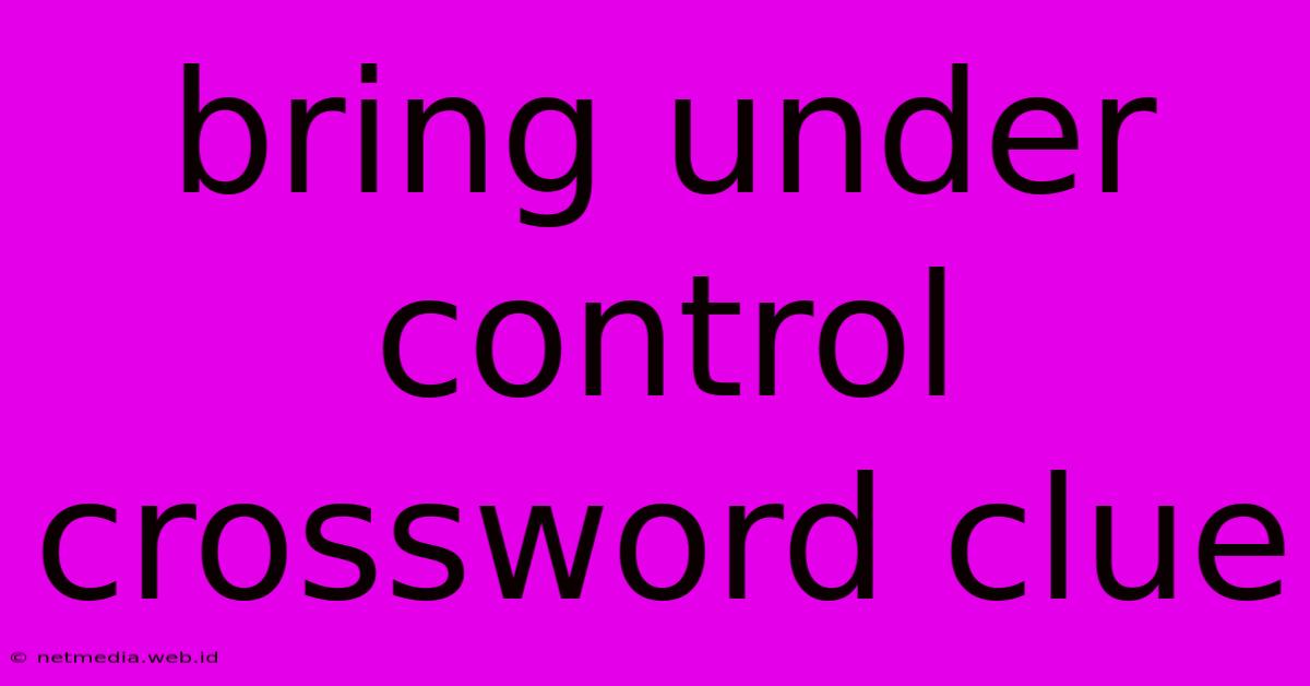 Bring Under Control Crossword Clue