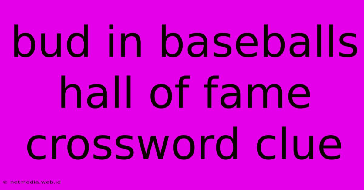 Bud In Baseballs Hall Of Fame Crossword Clue