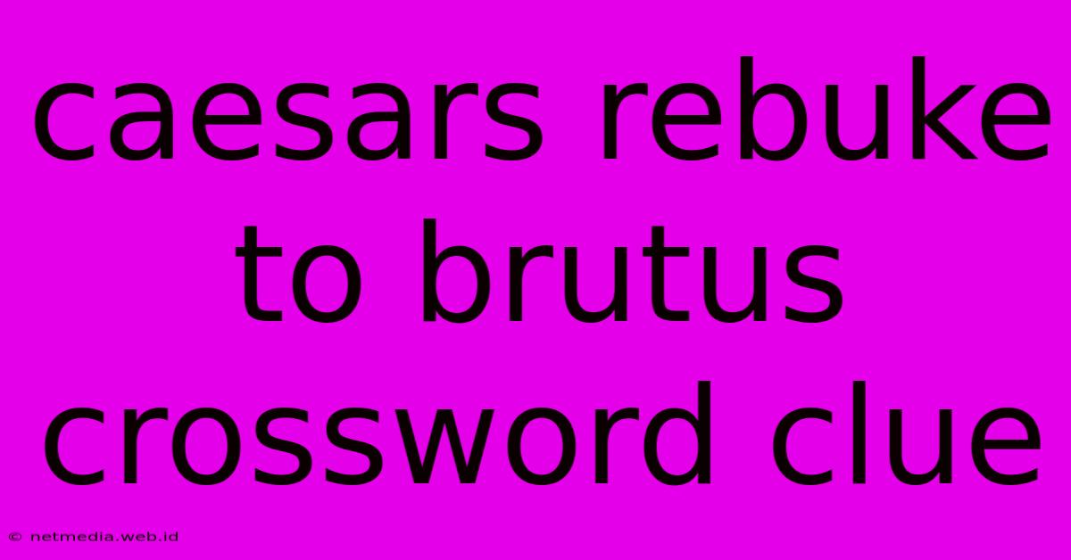 Caesars Rebuke To Brutus Crossword Clue