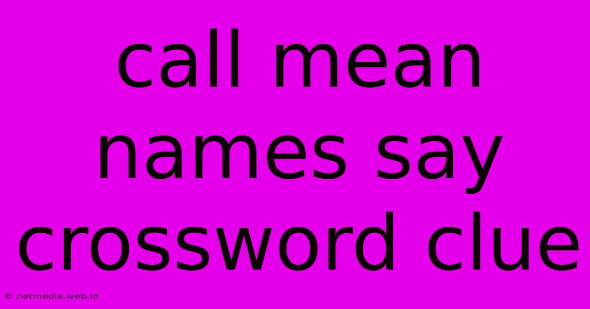 Call Mean Names Say Crossword Clue