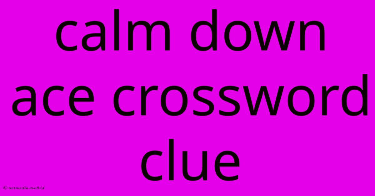 Calm Down Ace Crossword Clue