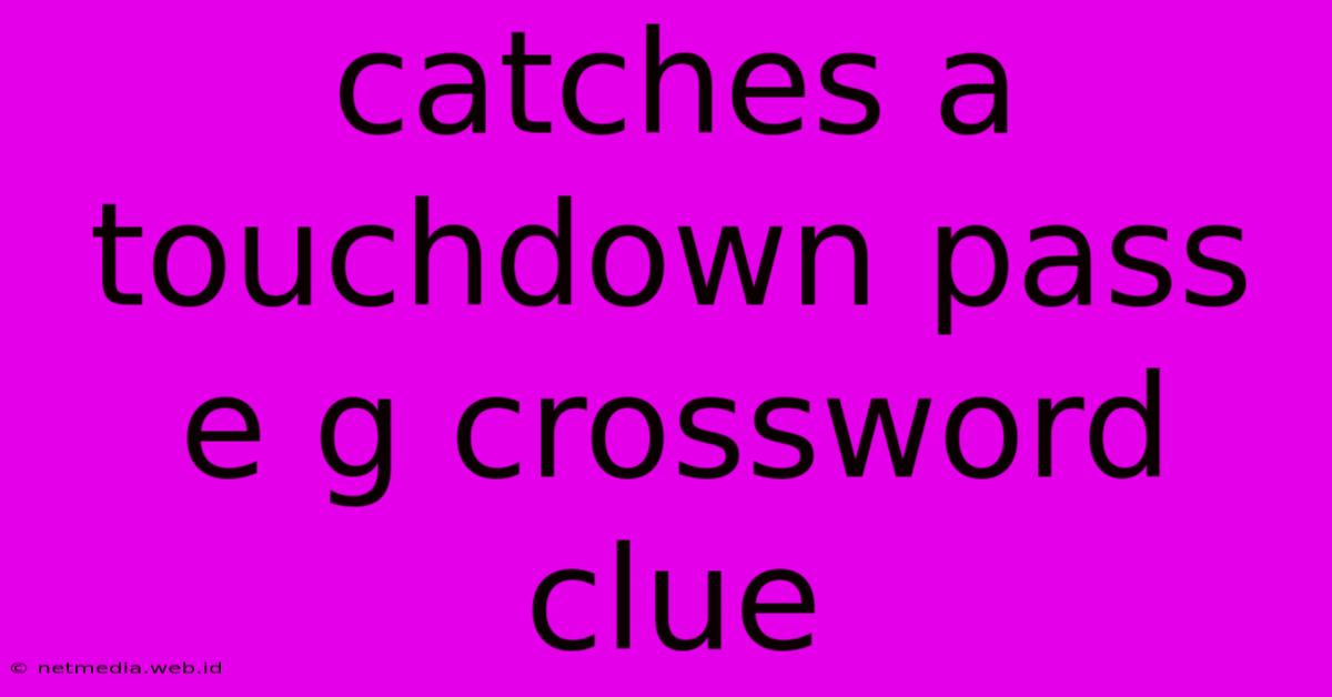 Catches A Touchdown Pass E G Crossword Clue