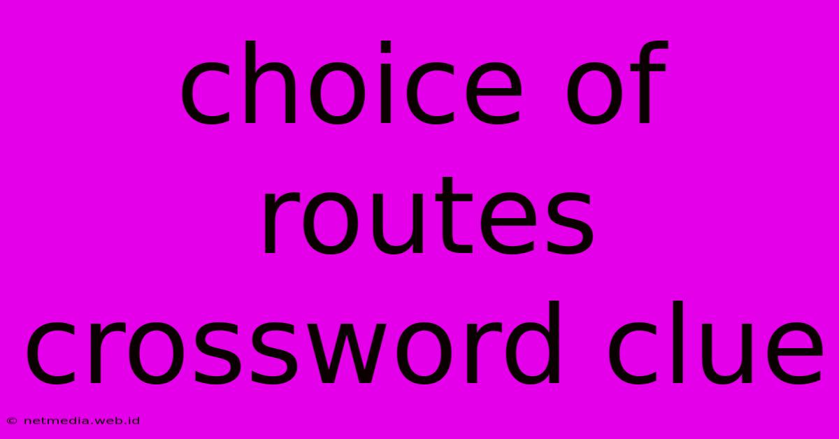 Choice Of Routes Crossword Clue