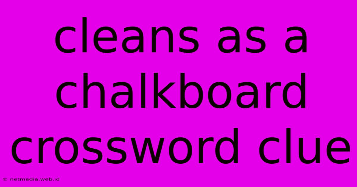 Cleans As A Chalkboard Crossword Clue