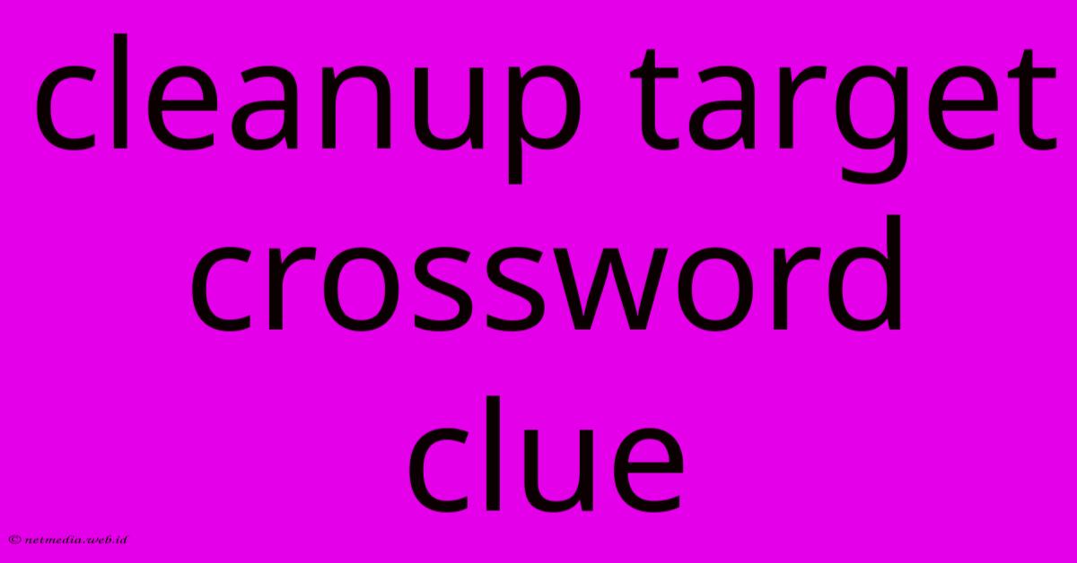 Cleanup Target Crossword Clue Cleanup Target Crossword Clue