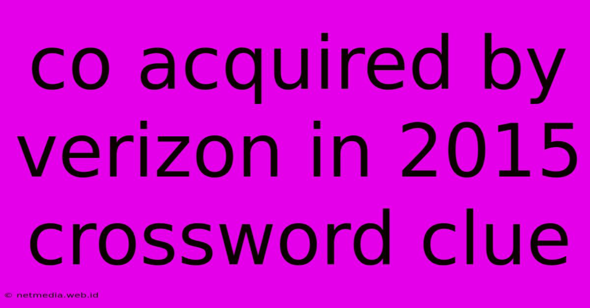 Co Acquired By Verizon In 2015 Crossword Clue