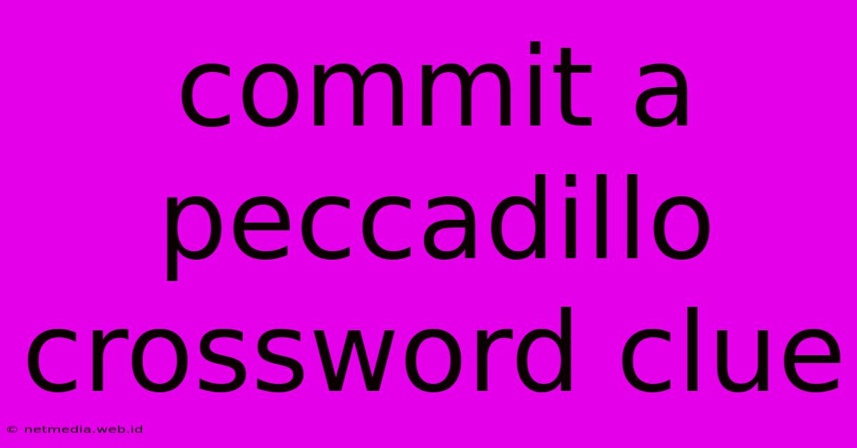 Commit A Peccadillo Crossword Clue