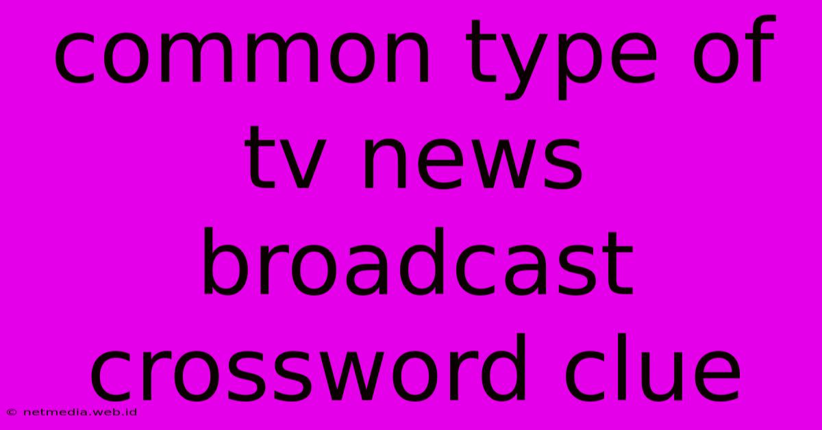 Common Type Of Tv News Broadcast Crossword Clue