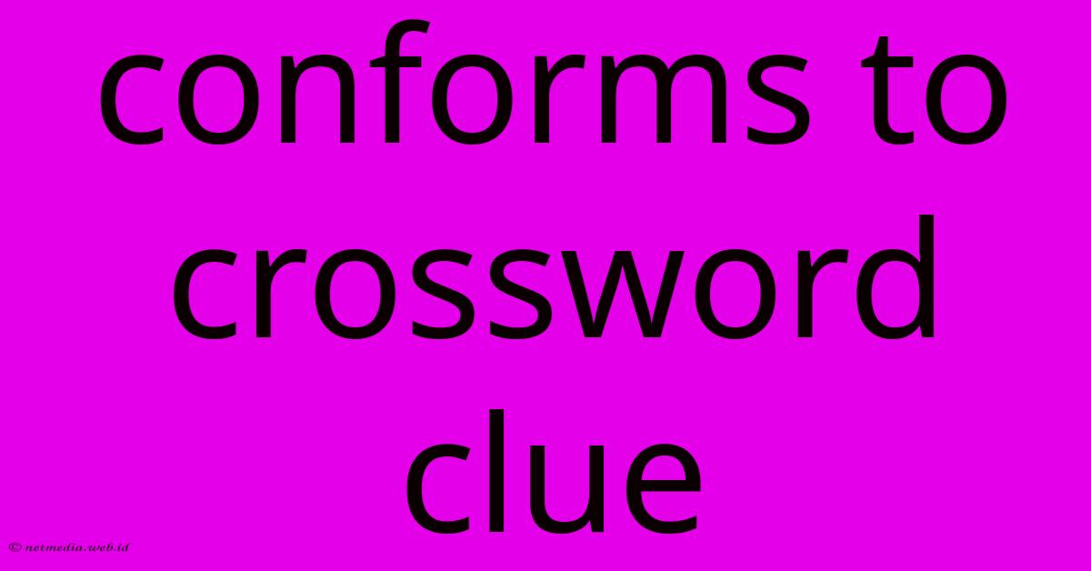 Conforms To Crossword Clue