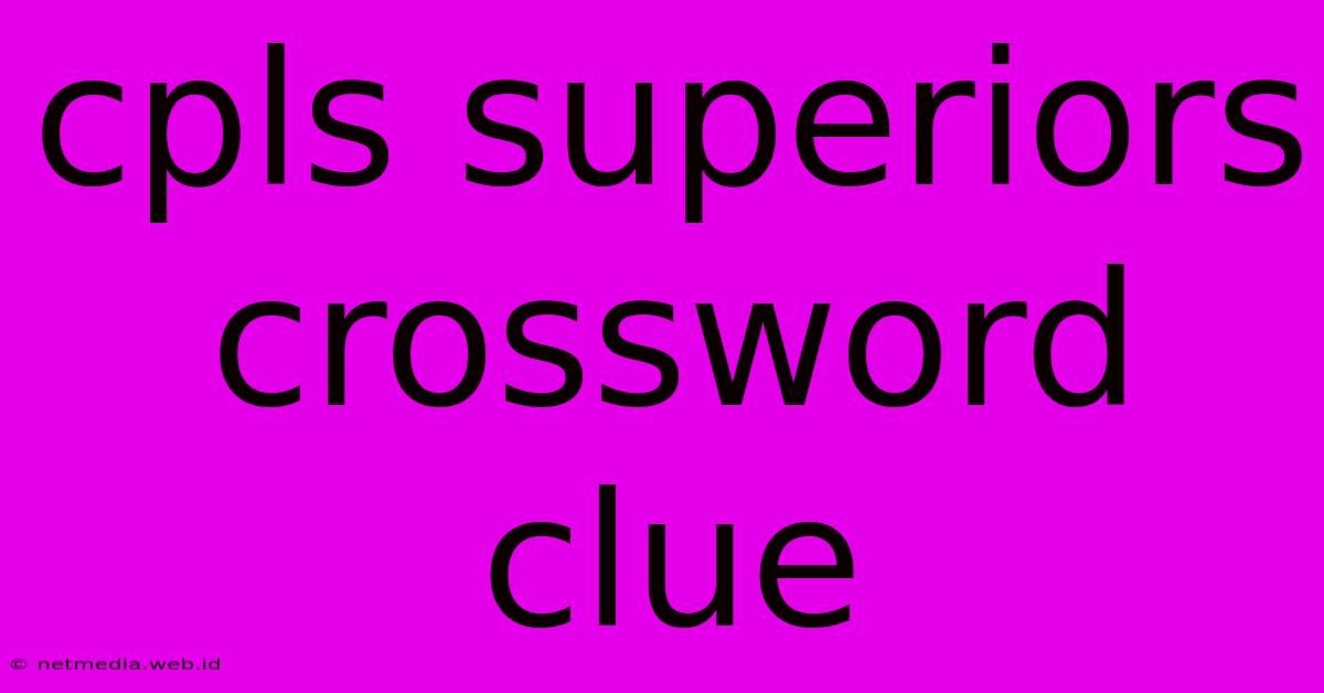 Cpls Superiors Crossword Clue