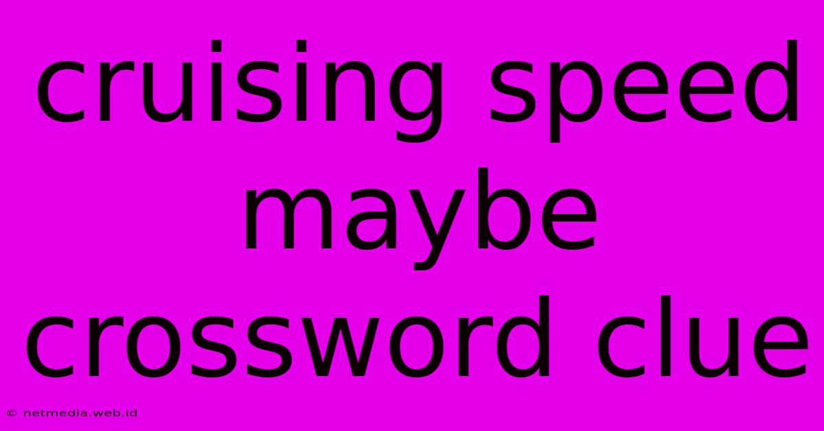 Cruising Speed Maybe Crossword Clue