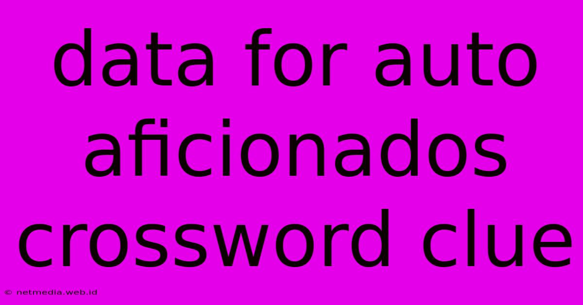 Data For Auto Aficionados Crossword Clue