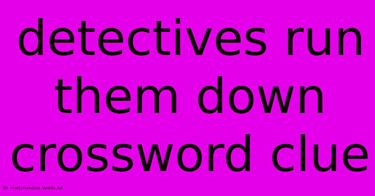 Detectives Run Them Down Crossword Clue