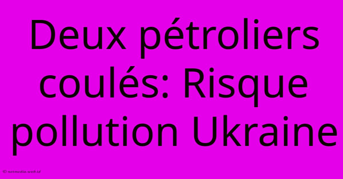 Deux Pétroliers Coulés: Risque Pollution Ukraine Deux Pétroliers Coulés: Risque Pollution Ukraine