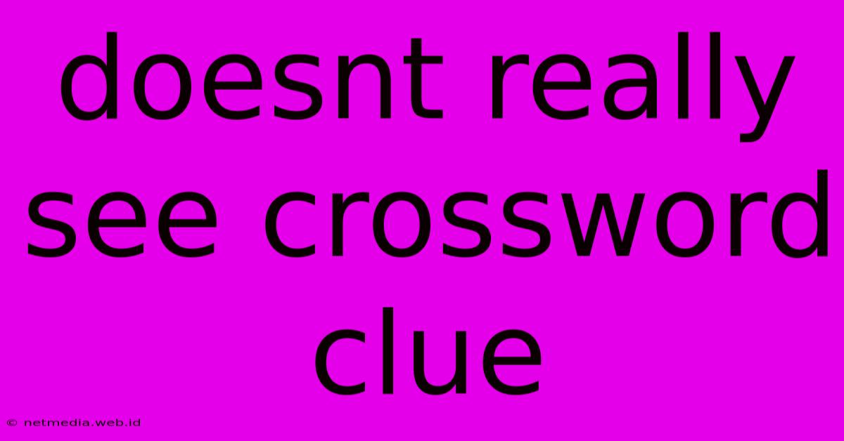 Doesnt Really See Crossword Clue