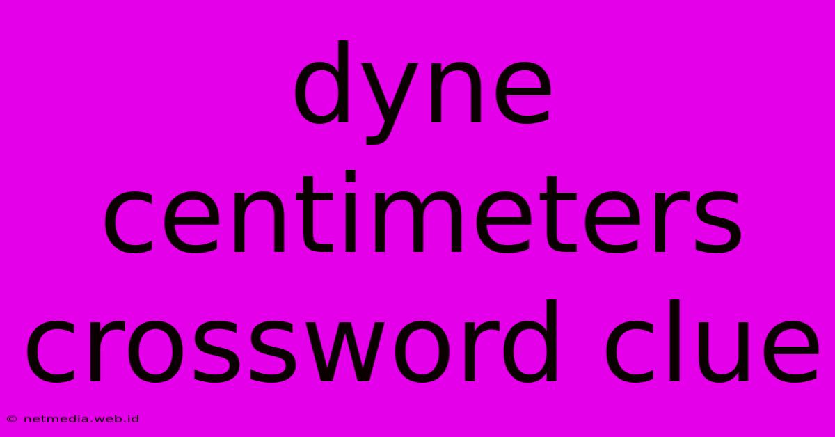 Dyne Centimeters Crossword Clue