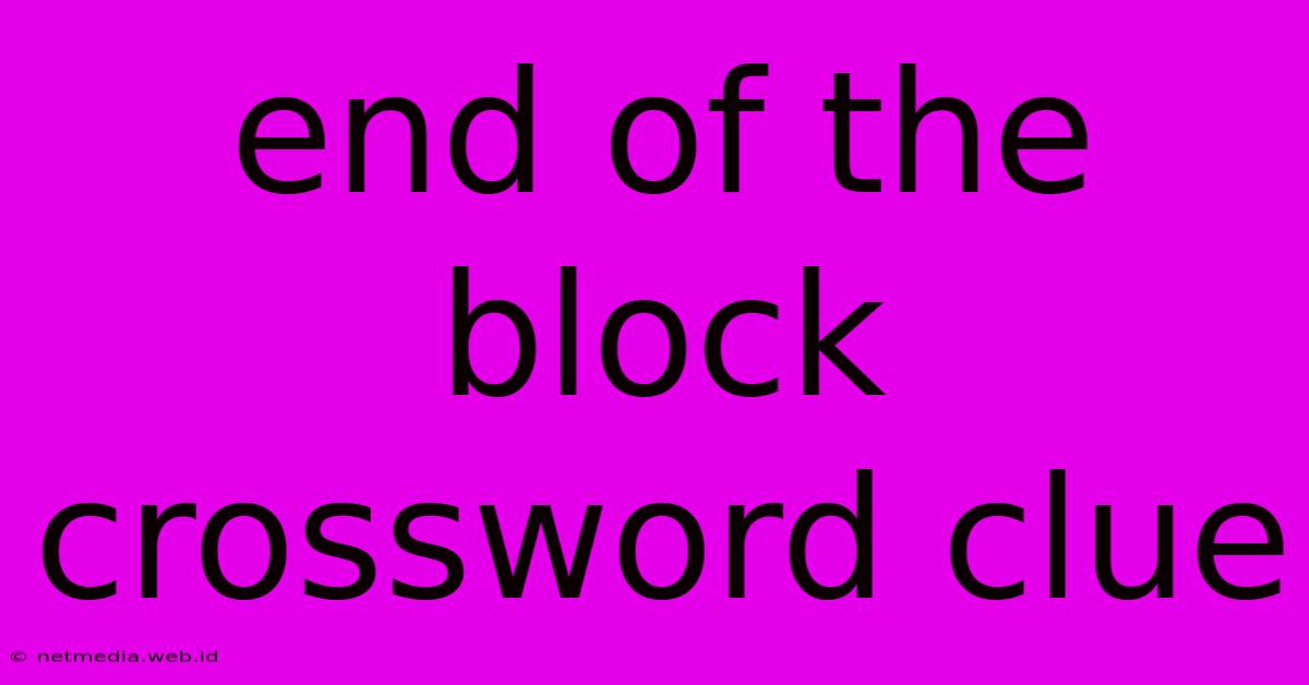 End Of The Block Crossword Clue