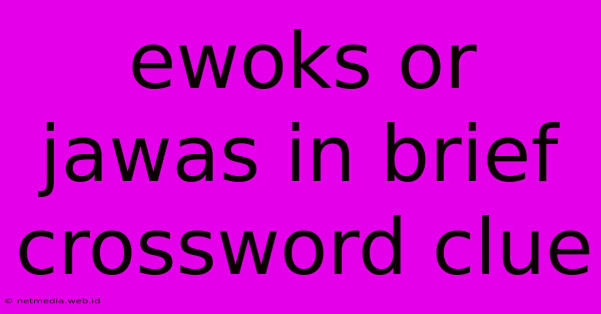 Ewoks Or Jawas In Brief Crossword Clue