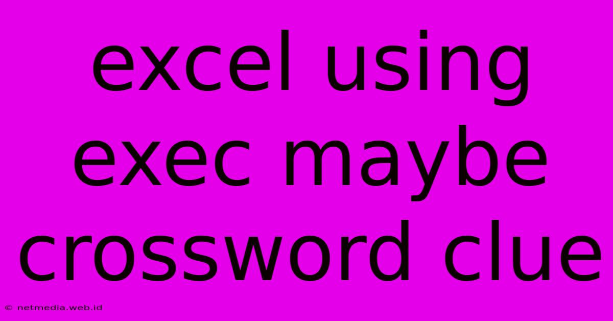 Excel Using Exec Maybe Crossword Clue