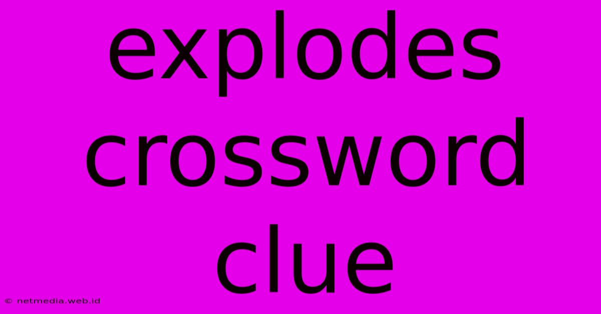 Explodes Crossword Clue