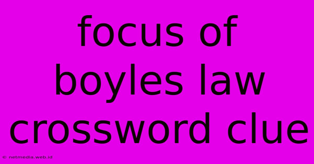 Focus Of Boyles Law Crossword Clue