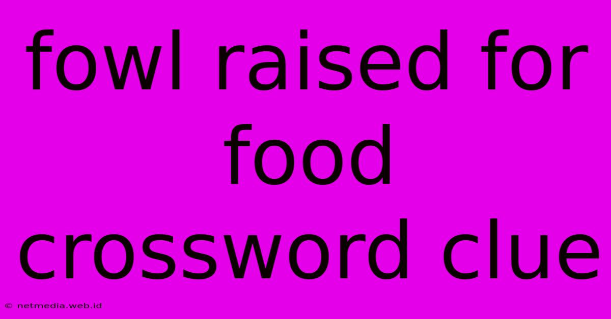 Fowl Raised For Food Crossword Clue