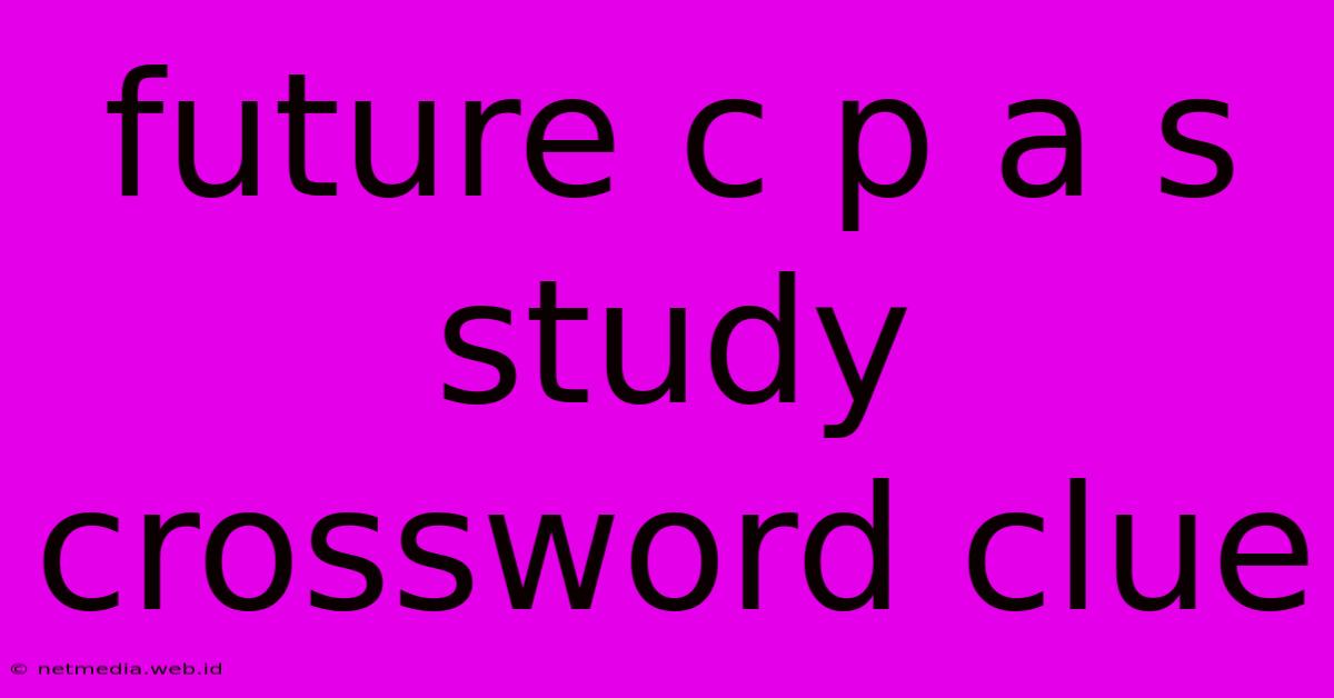 Future C P A S Study Crossword Clue